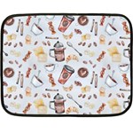 Coffee Coffeemania Caffeine Pattern Double Sided Fleece Blanket (Mini)  35 x27  Blanket Front