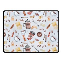 Coffee Coffeemania Caffeine Pattern Fleece Blanket (small) by Wegoenart