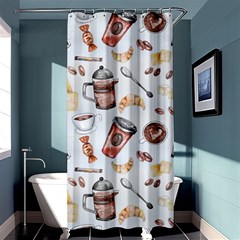 Coffee Coffeemania Caffeine Pattern Shower Curtain 36  X 72  (stall)  by Wegoenart