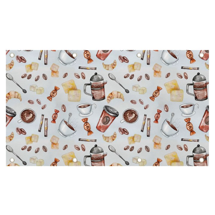 Coffee Coffeemania Caffeine Pattern Banner and Sign 7  x 4 