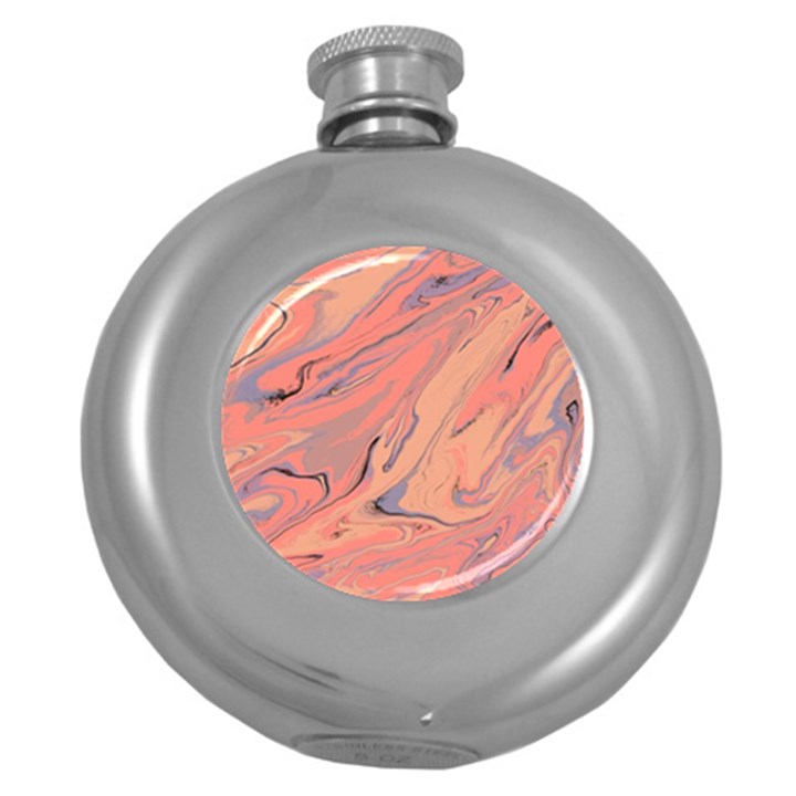 Illustration Background Light Abstract Texture Round Hip Flask (5 oz)