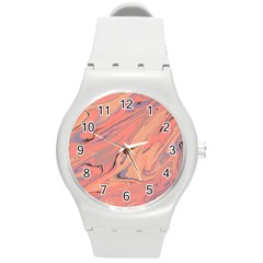 Illustration Background Light Abstract Texture Round Plastic Sport Watch (m) by Wegoenart