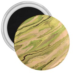 Green Pattern Texture Marble 3  Magnets by Wegoenart