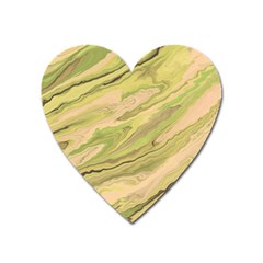 Green Pattern Texture Marble Heart Magnet by Wegoenart