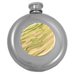 Green Pattern Texture Marble Round Hip Flask (5 oz) Front