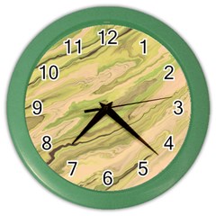 Green Pattern Texture Marble Color Wall Clock by Wegoenart