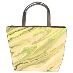 Green Pattern Texture Marble Bucket Bag by Wegoenart