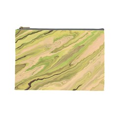 Green Pattern Texture Marble Cosmetic Bag (large) by Wegoenart