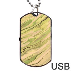 Green Pattern Texture Marble Dog Tag Usb Flash (two Sides) by Wegoenart