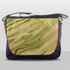 Green Pattern Texture Marble Messenger Bag by Wegoenart