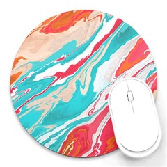 Stone Marble Texturw Pattern Round Mousepads by Wegoenart