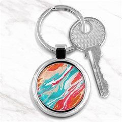 Stone Marble Texturw Pattern Key Chain (round) by Wegoenart