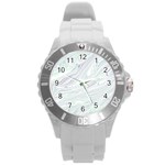 Illustration Marble Texture Marble Painting Round Plastic Sport Watch (L) Front