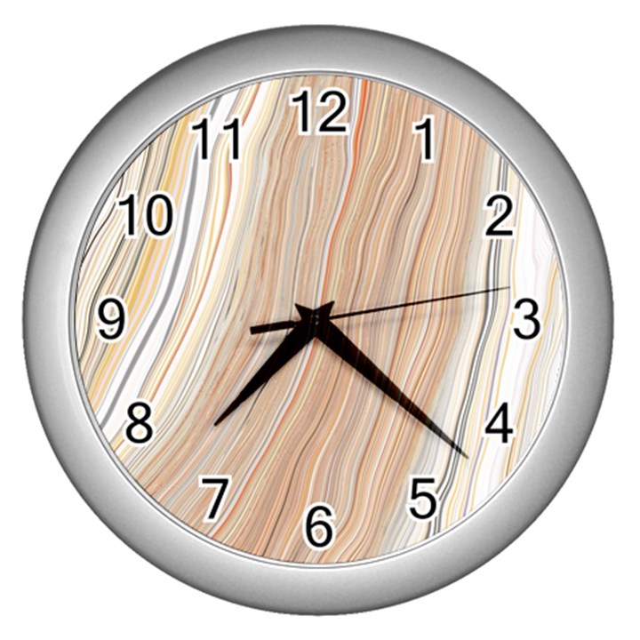 Marble Texture Marble Painting Wall Clock (Silver)