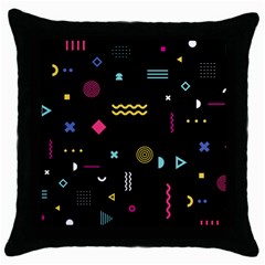 Illustration Geometric Art Colorful Shapes Throw Pillow Case (black) by Wegoenart