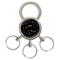 Illustration Geometric Art Colorful Shapes 3-ring Key Chain by Wegoenart