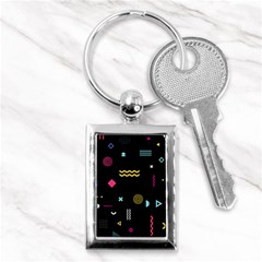 Illustration Geometric Art Colorful Shapes Key Chain (rectangle) by Wegoenart