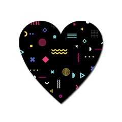 Illustration Geometric Art Colorful Shapes Heart Magnet by Wegoenart