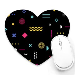 Illustration Geometric Art Colorful Shapes Heart Mousepads by Wegoenart