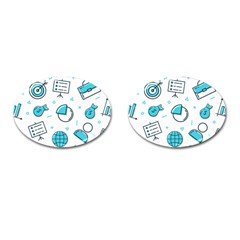 Pattern Business Graphics Seamless Cufflinks (oval) by Wegoenart