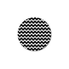 Illustration Black White Wave Pattern Wavy Halftone Golf Ball Marker (4 Pack) by Wegoenart