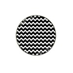 Illustration Black White Wave Pattern Wavy Halftone Hat Clip Ball Marker (4 pack) Front