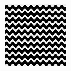 Illustration Black White Wave Pattern Wavy Halftone Medium Glasses Cloth (2 Sides) by Wegoenart