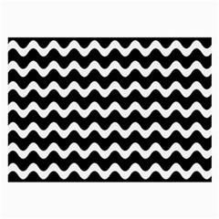 Illustration Black White Wave Pattern Wavy Halftone Large Glasses Cloth (2 Sides) by Wegoenart