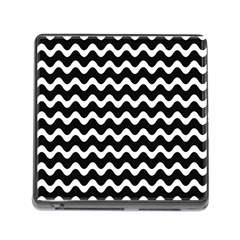 Illustration Black White Wave Pattern Wavy Halftone Memory Card Reader (square 5 Slot) by Wegoenart