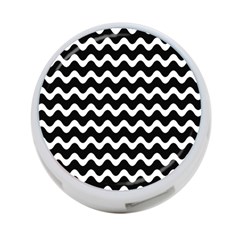 Illustration Black White Wave Pattern Wavy Halftone 4-port Usb Hub (two Sides) by Wegoenart