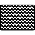 Illustration Black White Wave Pattern Wavy Halftone Fleece Blanket (Large)  80 x60  Blanket Front