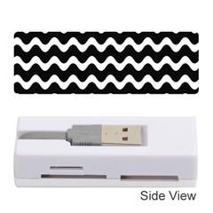 Illustration Black White Wave Pattern Wavy Halftone Memory Card Reader (stick)