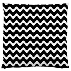 Illustration Black White Wave Pattern Wavy Halftone Standard Flano Cushion Case (one Side) by Wegoenart