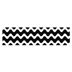 Illustration Black White Wave Pattern Wavy Halftone Oblong Satin Scarf (16  X 60 ) by Wegoenart