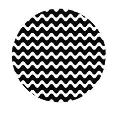 Illustration Black White Wave Pattern Wavy Halftone Mini Round Pill Box (pack Of 3) by Wegoenart