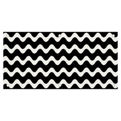 Illustration Black White Wave Pattern Wavy Halftone Banner And Sign 6  X 3  by Wegoenart