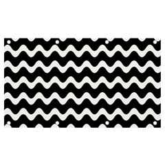 Illustration Black White Wave Pattern Wavy Halftone Banner And Sign 7  X 4  by Wegoenart