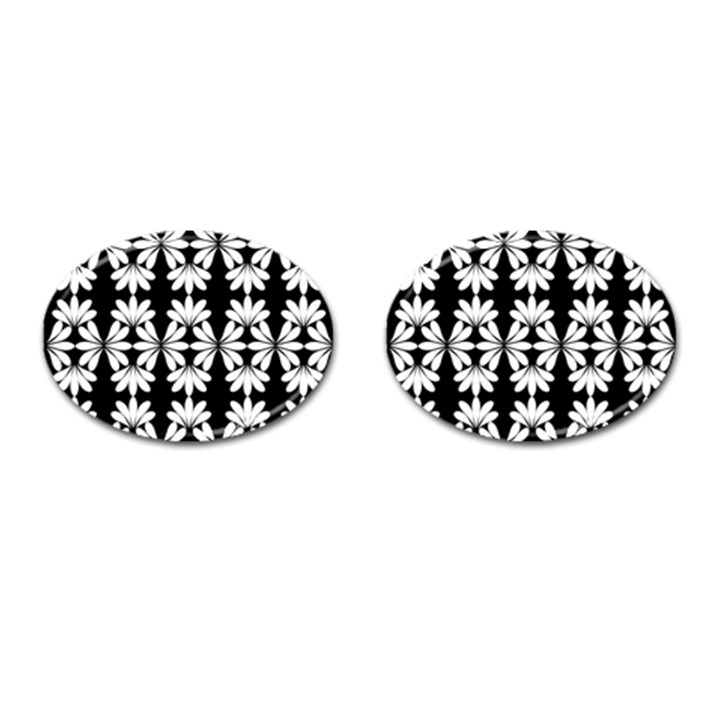 Illustration Floral Pattern Floral Background Cufflinks (Oval)