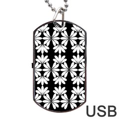 Illustration Floral Pattern Floral Background Dog Tag Usb Flash (one Side) by Wegoenart