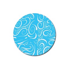 Illustration Scribble Reason Design Pattern Rubber Round Coaster (4 Pack) by Wegoenart