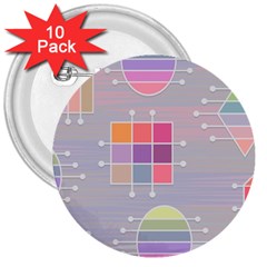 Illustration Pastel Shape Geometric 3  Buttons (10 pack) 