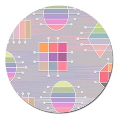 Illustration Pastel Shape Geometric Magnet 5  (round) by Wegoenart