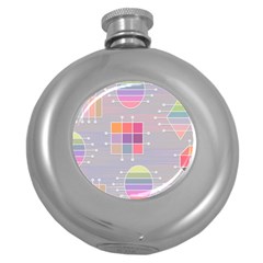 Illustration Pastel Shape Geometric Round Hip Flask (5 Oz) by Wegoenart