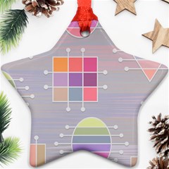 Illustration Pastel Shape Geometric Star Ornament (two Sides) by Wegoenart