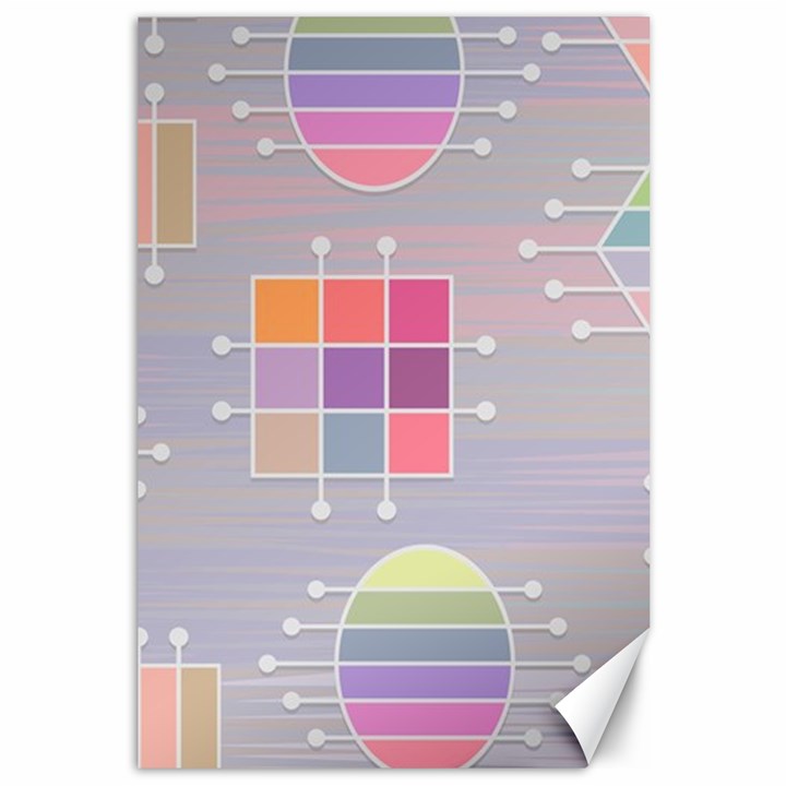 Illustration Pastel Shape Geometric Canvas 12  x 18 