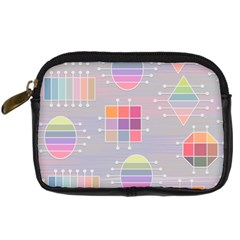 Illustration Pastel Shape Geometric Digital Camera Leather Case