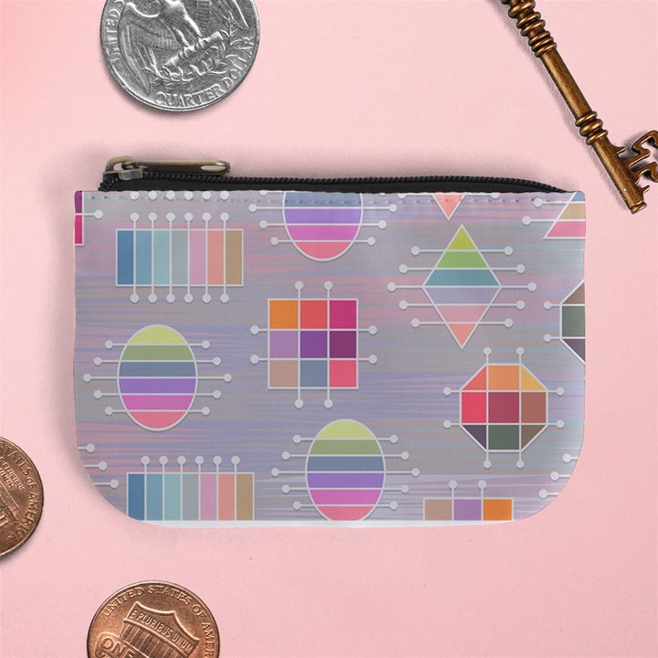 Illustration Pastel Shape Geometric Mini Coin Purse