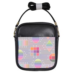 Illustration Pastel Shape Geometric Girls Sling Bag by Wegoenart