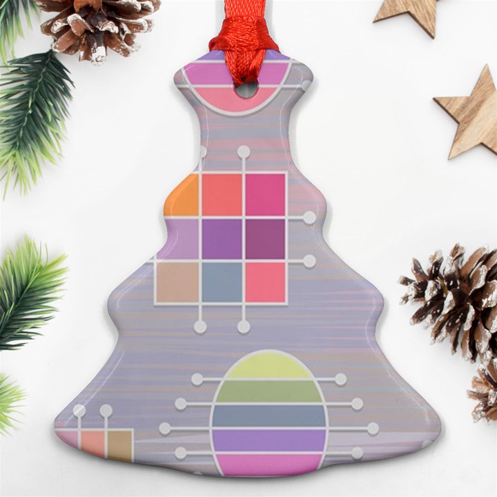 Illustration Pastel Shape Geometric Ornament (Christmas Tree) 