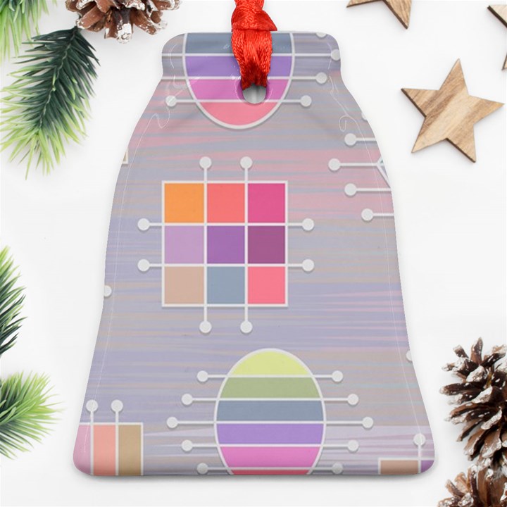 Illustration Pastel Shape Geometric Bell Ornament (Two Sides)